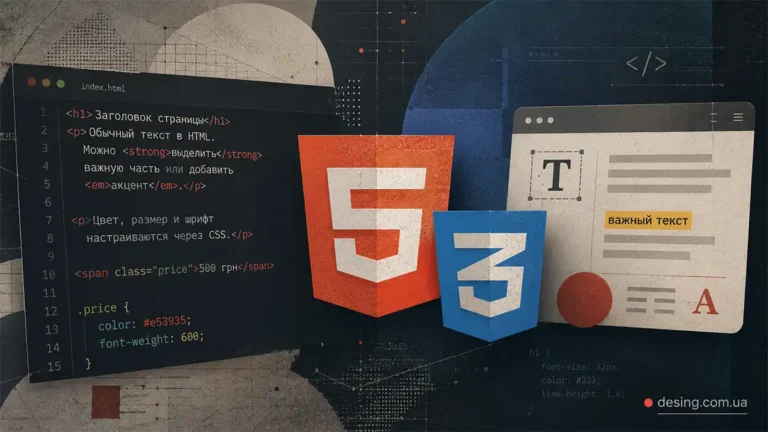 текст в html